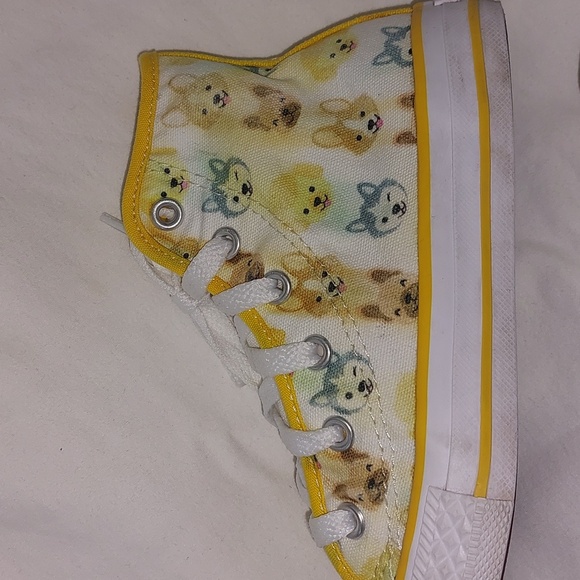 Converse CTAS Kids High-Top Sneakers with Dog Print Yellow Detail Size 13 - Picture 12 of 14